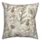 Pinecones & Greenery on White Square Throw Pillow